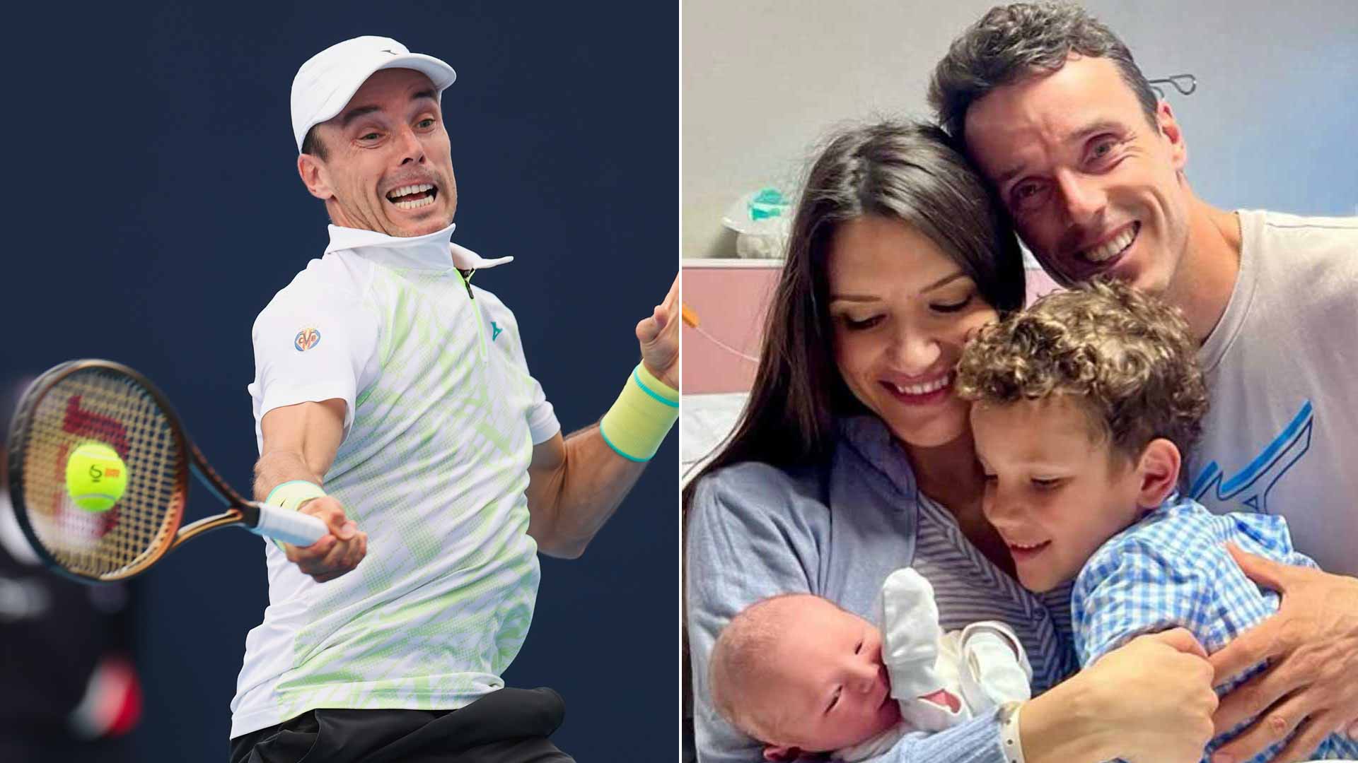 Spaniard Roberto Bautista Agut and his wife Ana have two sons: Roberto (4) and Lucas.
