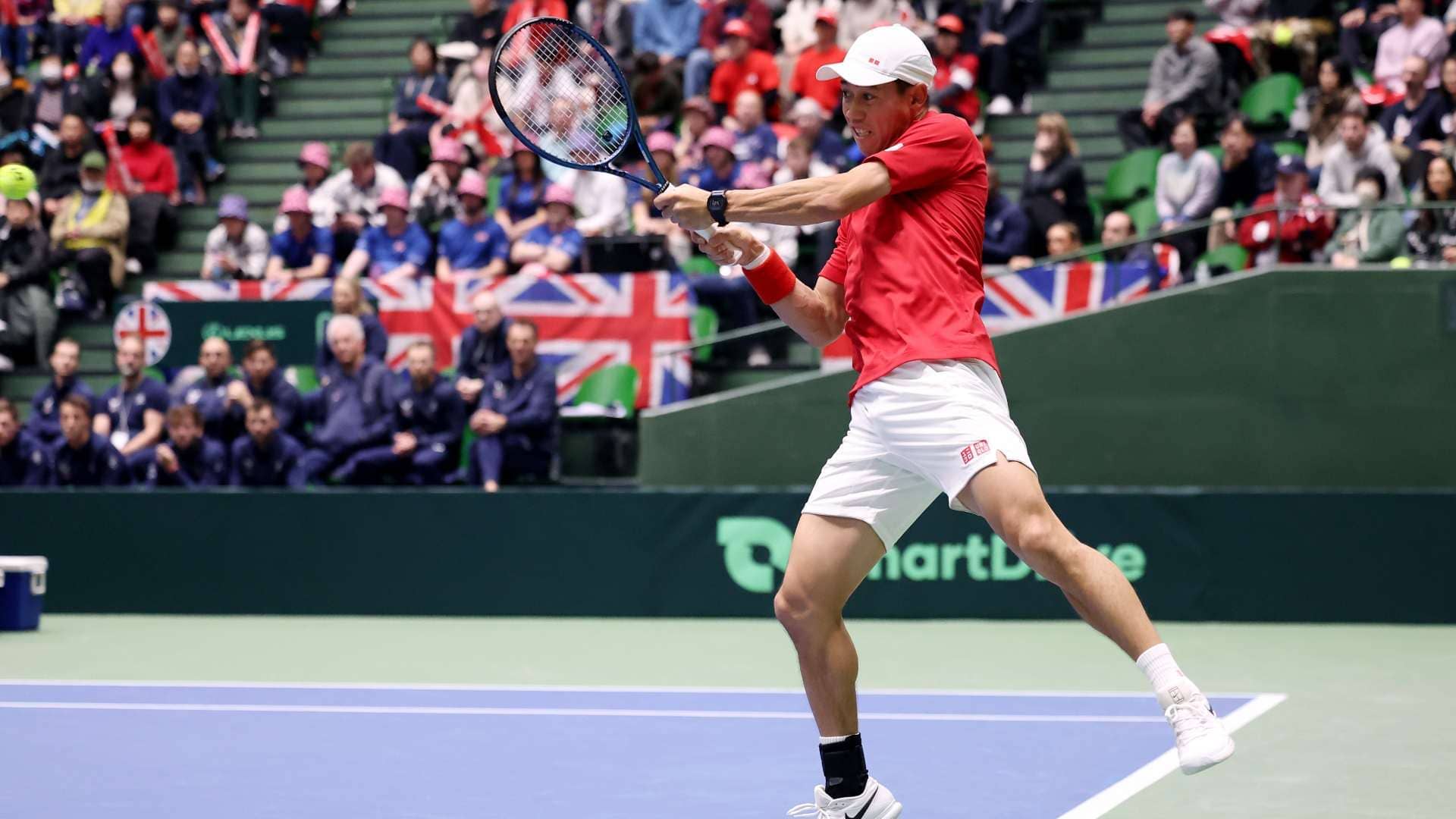 Kei Nishikori seals a 3-2 victory for Japan over great Britain in the Davis Cup qualifiers first round.