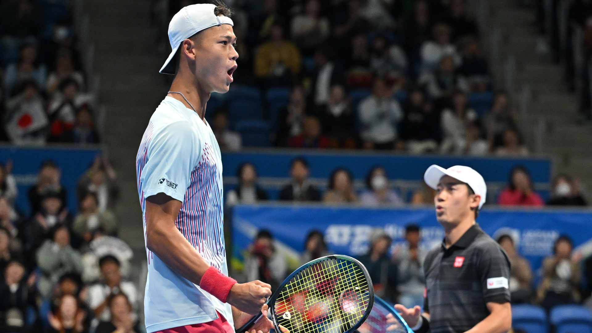 Rei Sakamoto and Kei Nishikori partnered at their home ATP 500 in Tokyo last September.