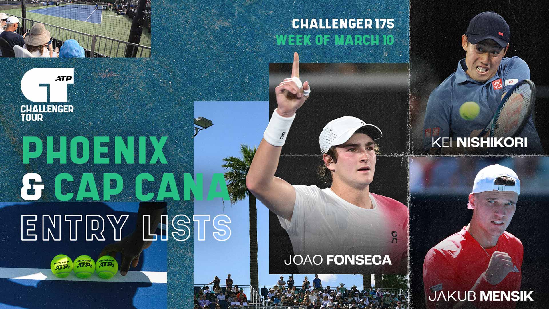 The ATP Challenger Tour 175 events in Phoenix & Cap Cana run from 10-16 March.