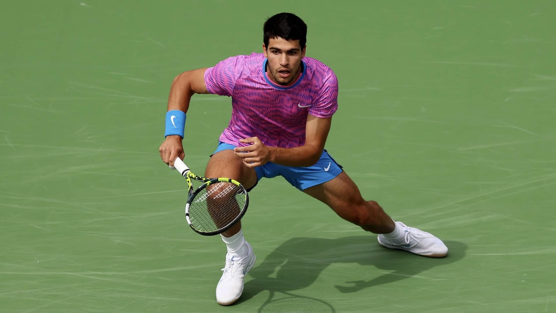 Carlos Alcaraz, durante un partido en Indian Wells 2024.