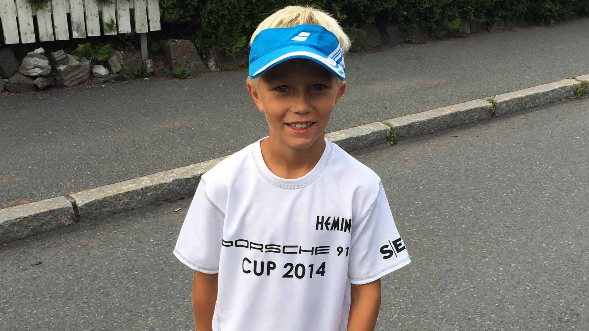 A 7-year-old <a href='https://www.atptour.com/en/players/nicolai-budkov-kjaer/b0u4/overview'>Nicolai Budkov Kjaer</a>.
