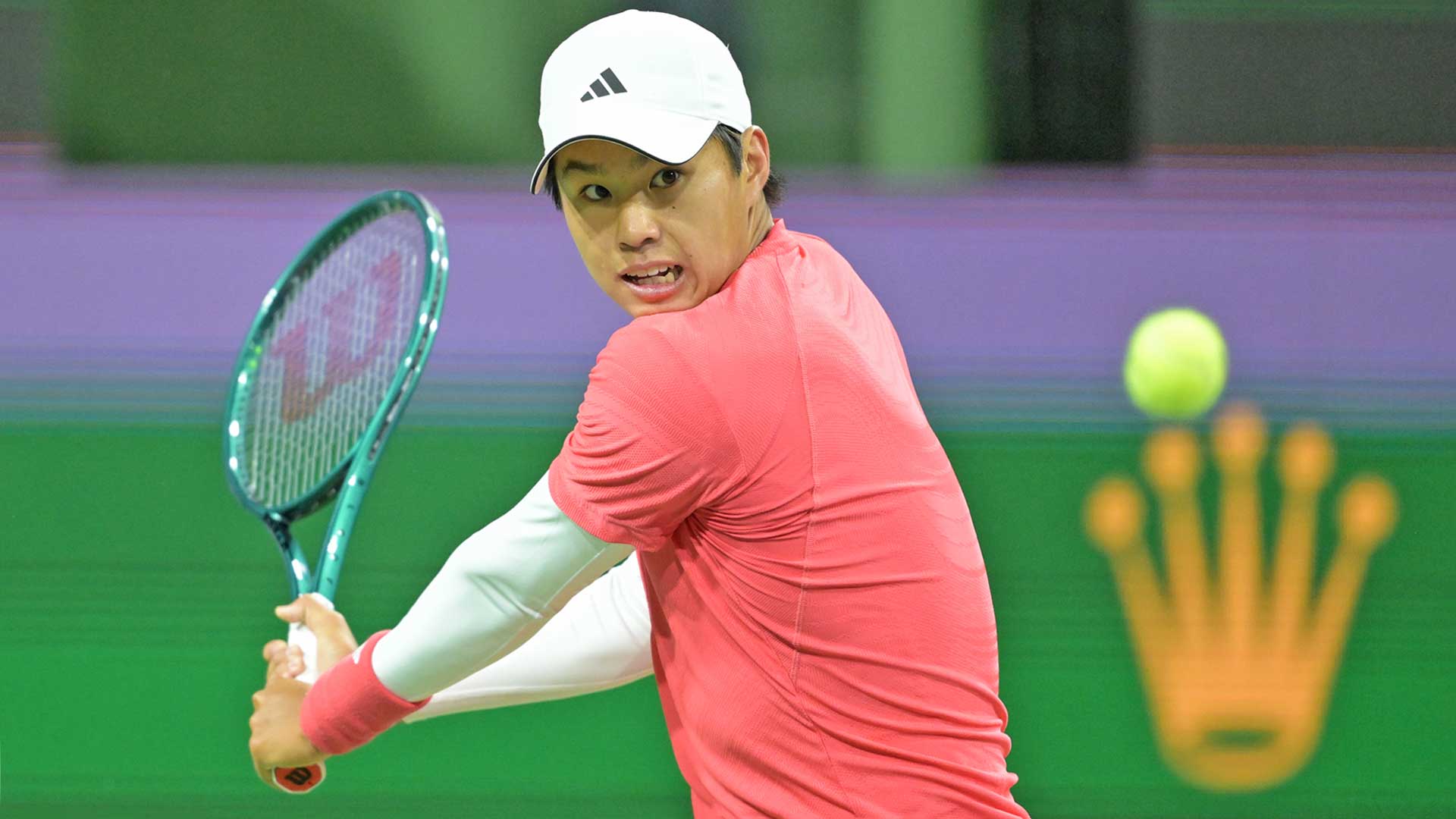 Learner Tien in action against Mariano Navone on Thursday evening in Indian Wells.