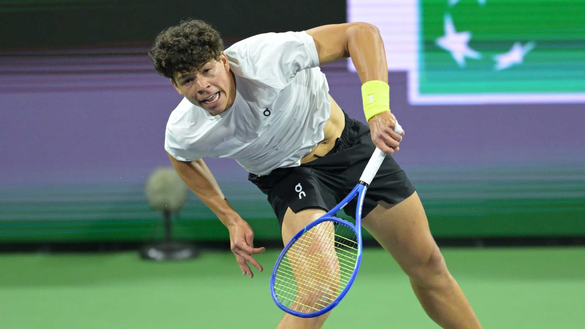 Ben Shelton clocked a 150 mph serve against Mariano Navone on Saturday in Indian Wells. 