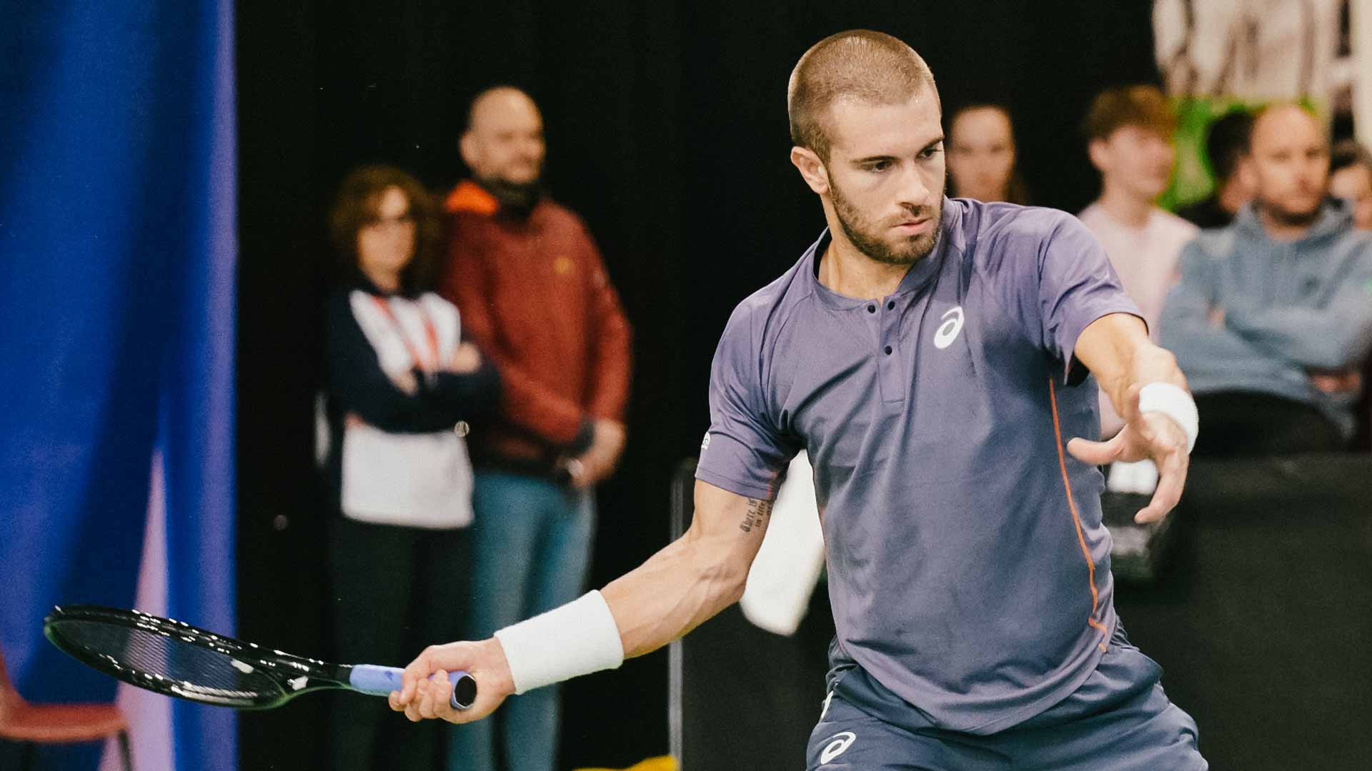 Borna Coric, pictured at last week's Lugano Challenger, was crowned champion at Sunday's Thionville Open.