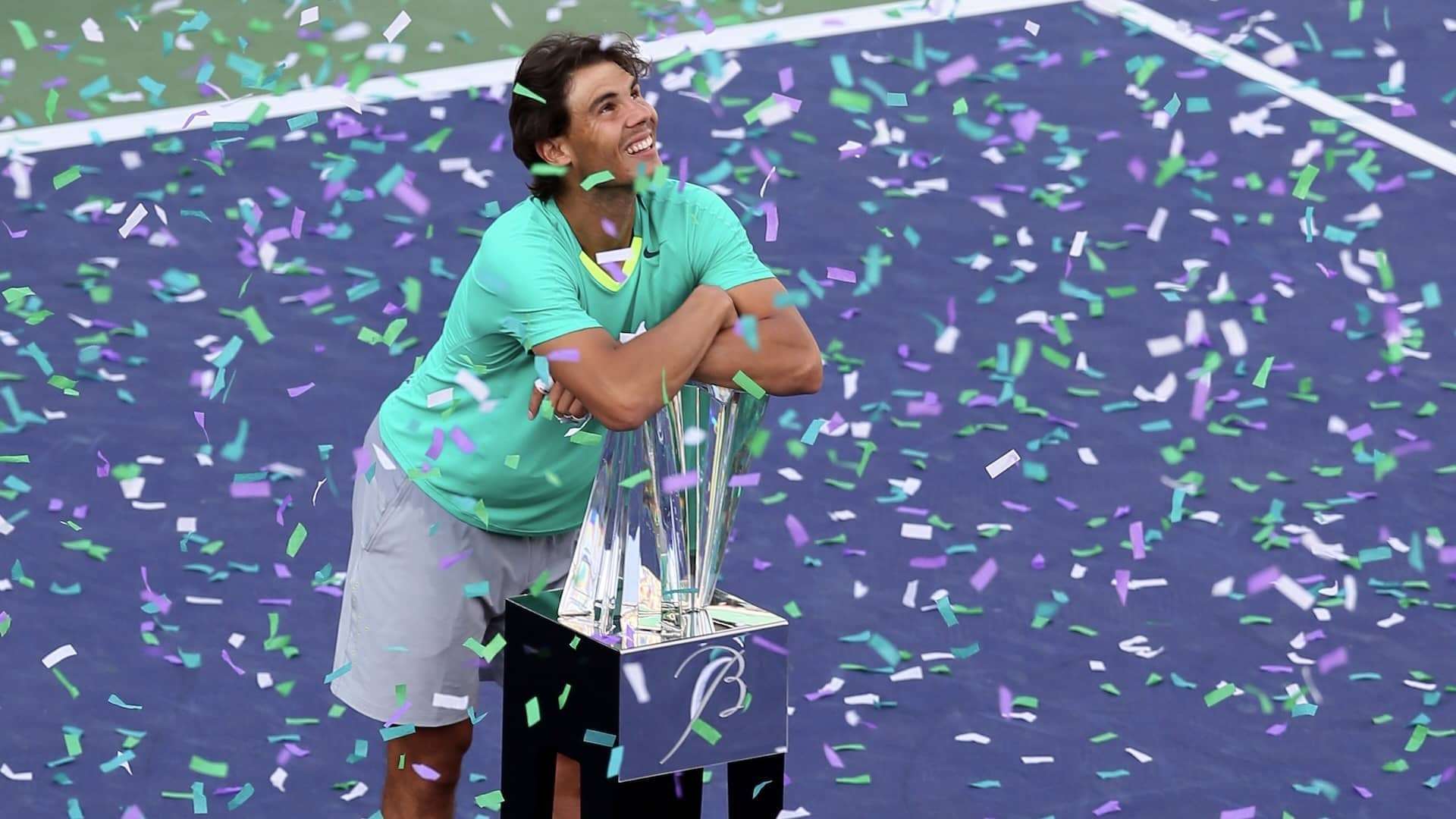 Rafael Nadal, tras ganar Indian Wells en 2013.