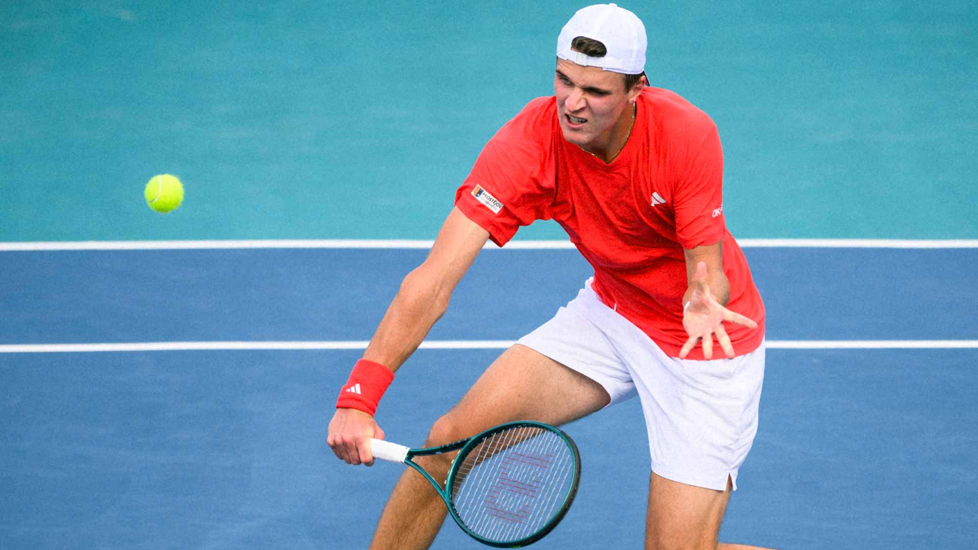 <a href='https://www.atptour.com/en/players/jakub-mensik/m0ni/overview'>Jakub Mensik</a> during Cap Cana action Wednesday.