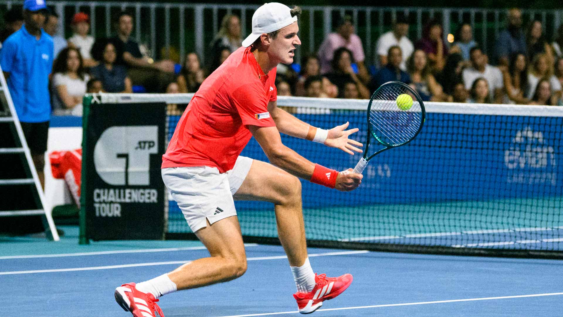 <a href='https://www.atptour.com/en/players/jakub-mensik/m0ni/overview'>Jakub Mensik</a> in action Friday at the Cap Cana Challenger.