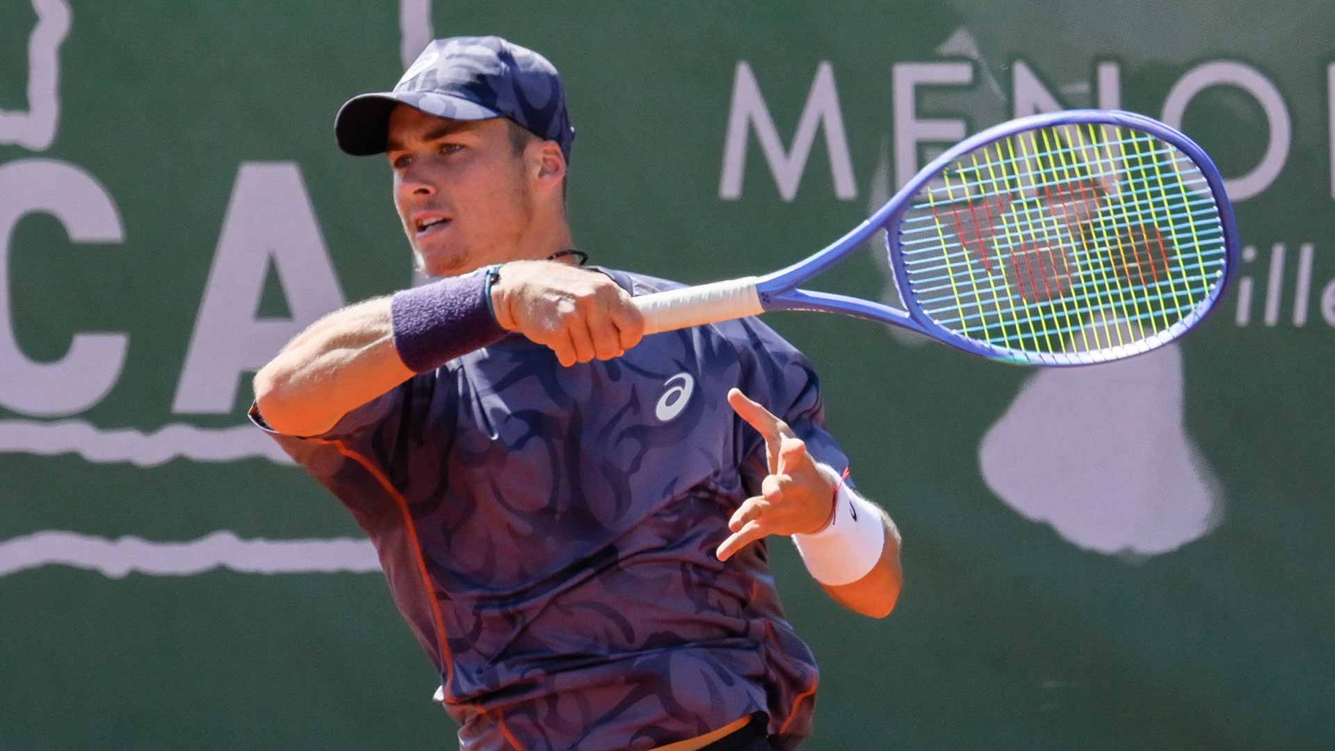 <a href='https://www.atptour.com/en/players/vilius-gaubas/g0fw/overview'>Vilius Gaubas</a> at the Menorca Challenger.