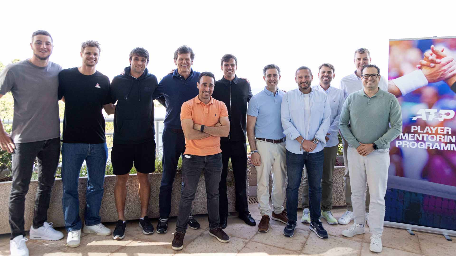 Players and mentors in the ATP Player Mentoring Programme spend time together in Monte-Carlo.