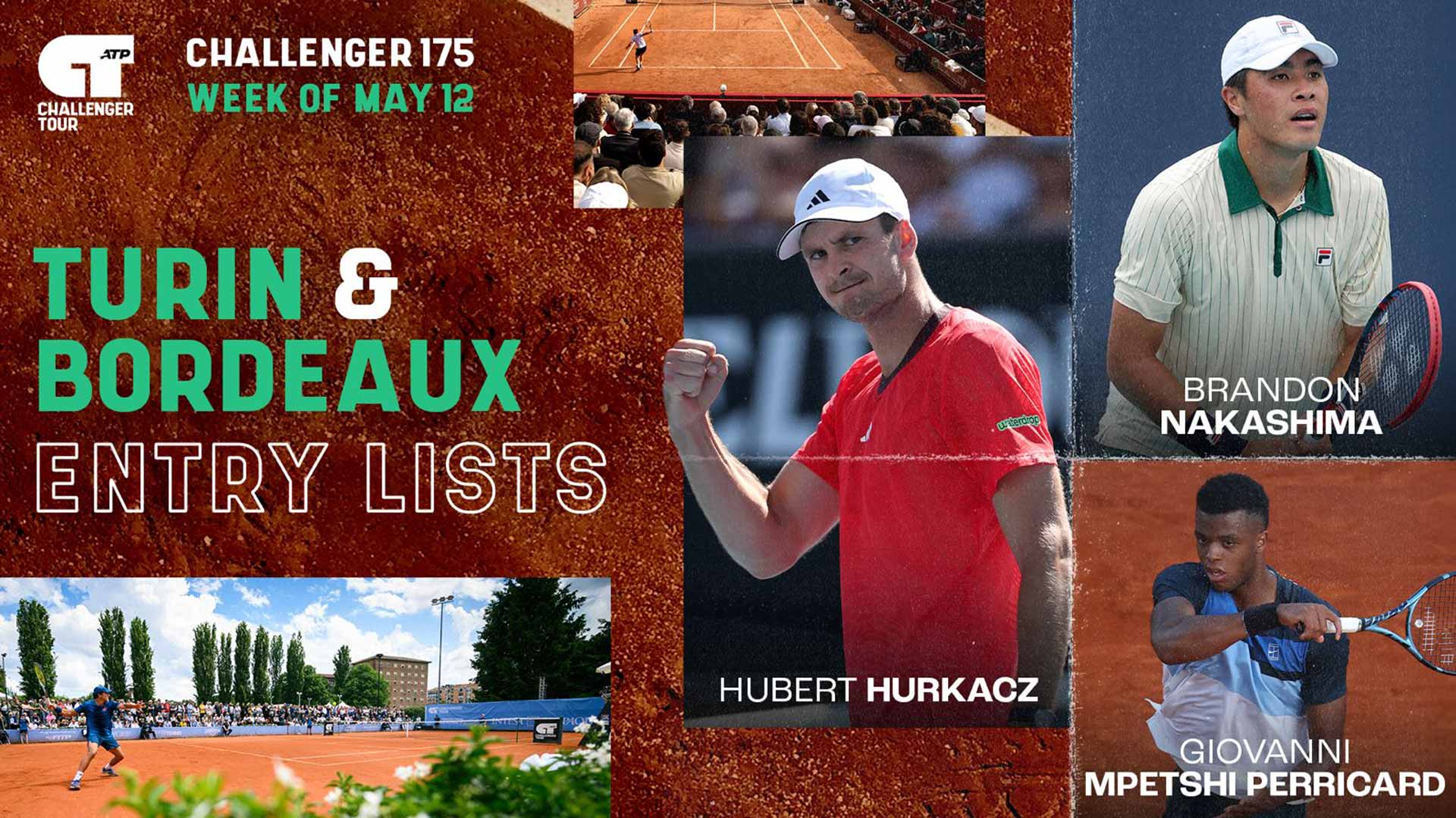 Hubert Hurkacz, Brandon Nakashima and Giovanni Mpetshi Perricard could compete on the ATP Challenger Tour in May.