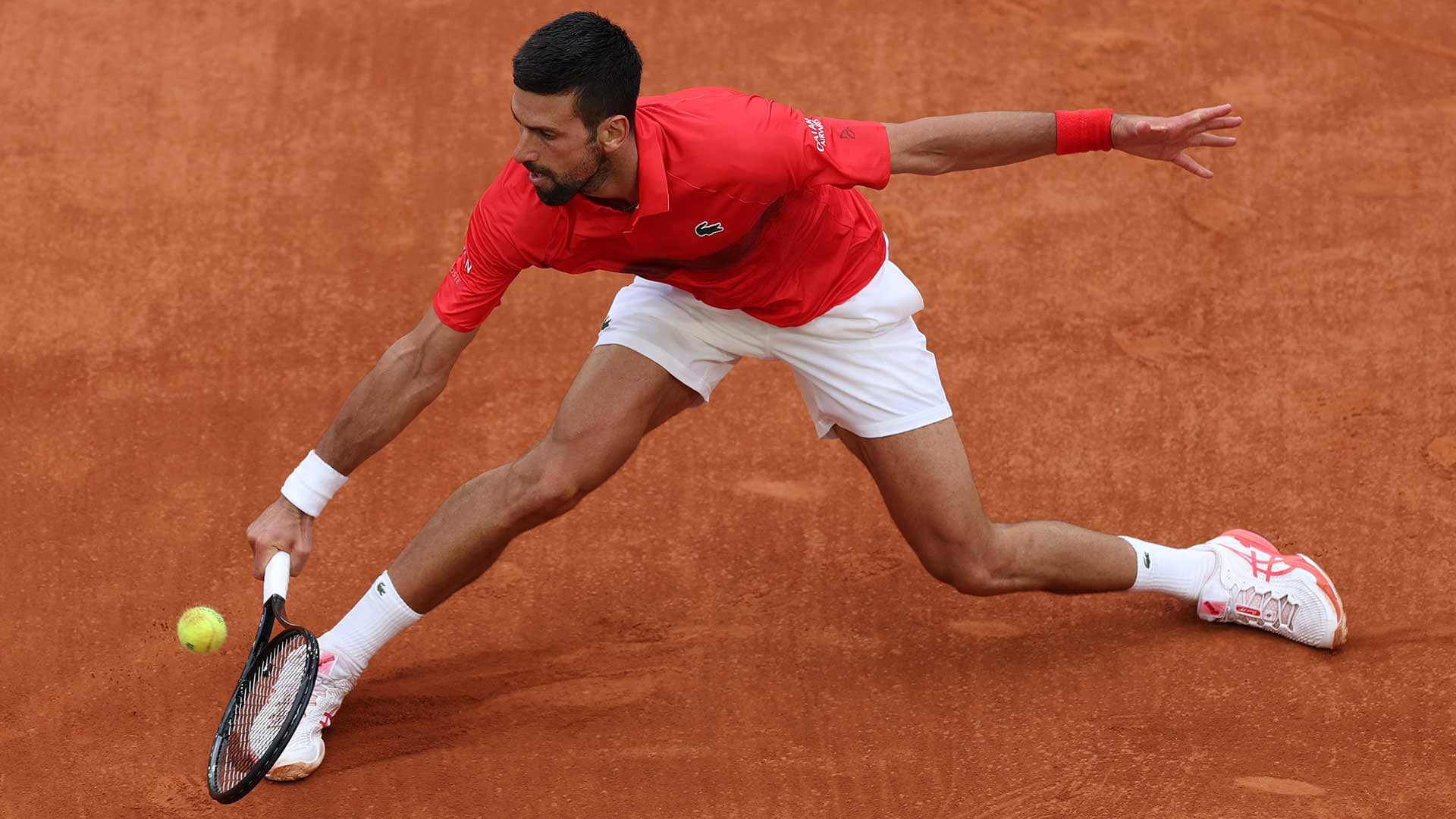 Novak Djokovic in action on Thursday in Paris.
