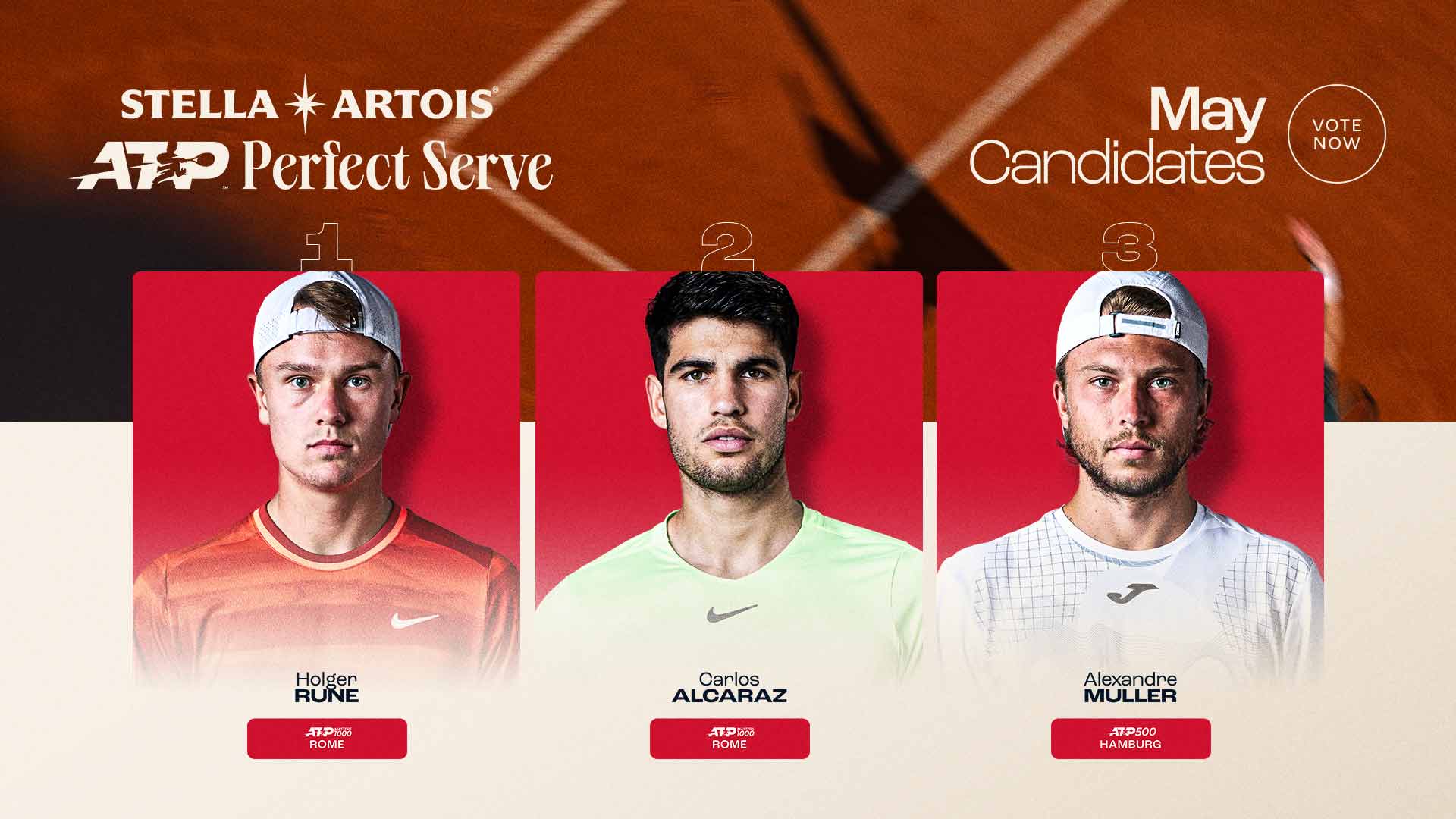 Stella Artois ATP Perfect Serve: Vote now for May’s most clutch delivery