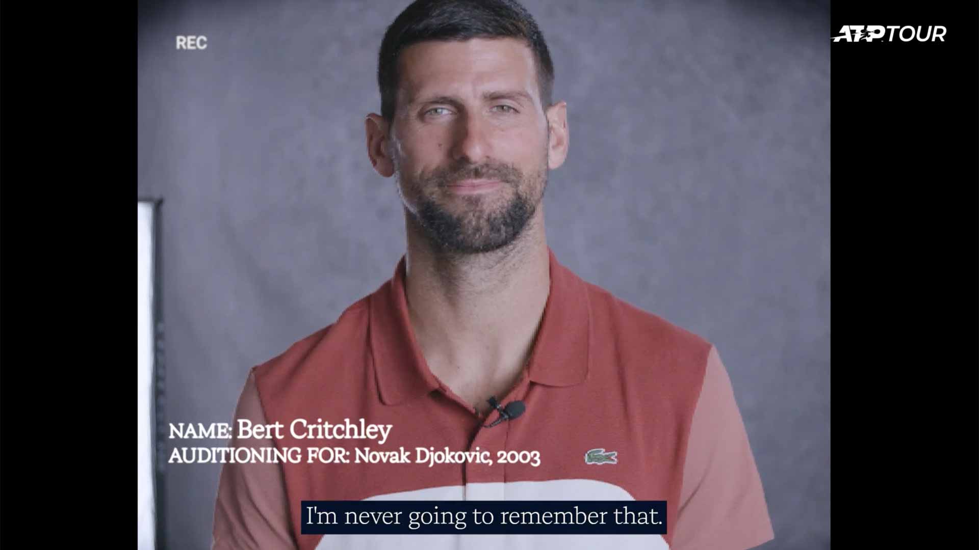 Bert Critchley's Novak Djokovic audition tape has been unearthed!