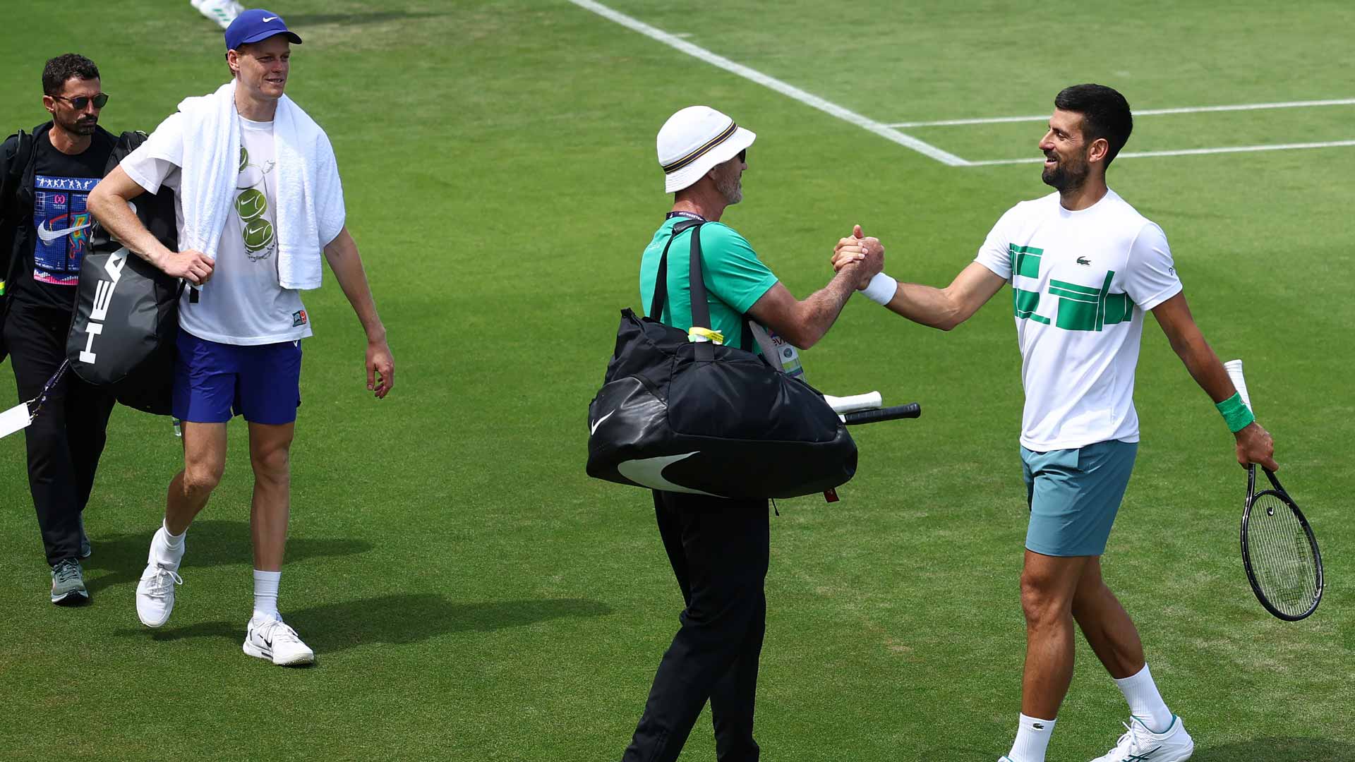 Djokovic & Sinner cross paths; Discover more stars training at Wimbledon