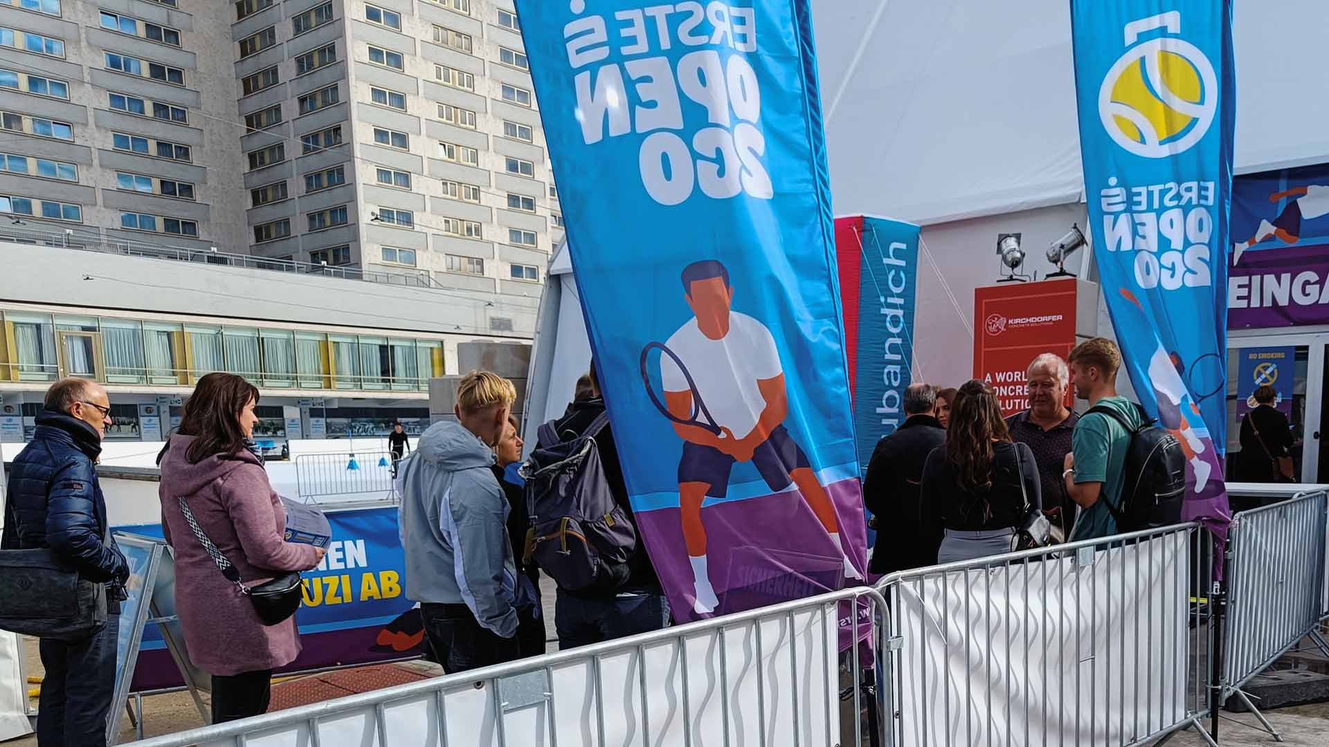 Fans queuing in Vienna