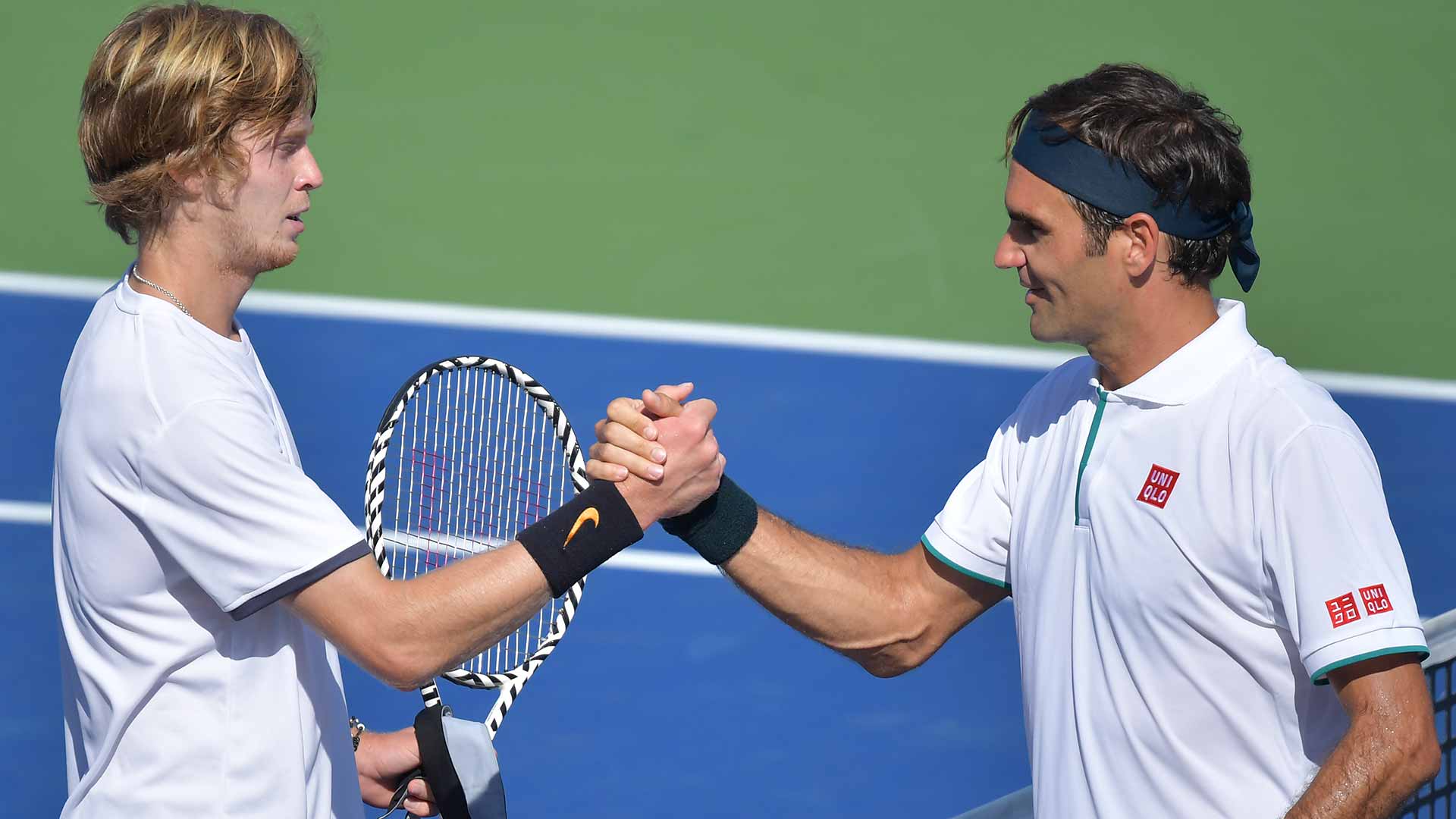 Andrey Rublev defeats Roger Federer in the third round of the Western & Southern Open in Cincinnati