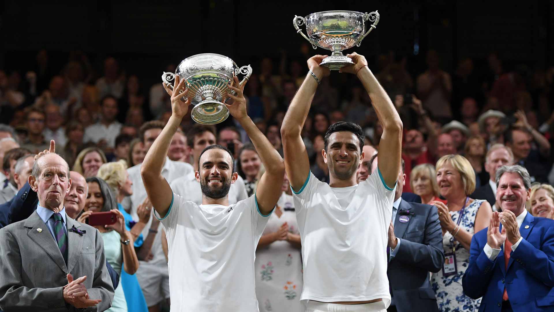 Juan Sebastian Cabal and Robert Farah win Wimbledon in 2019.