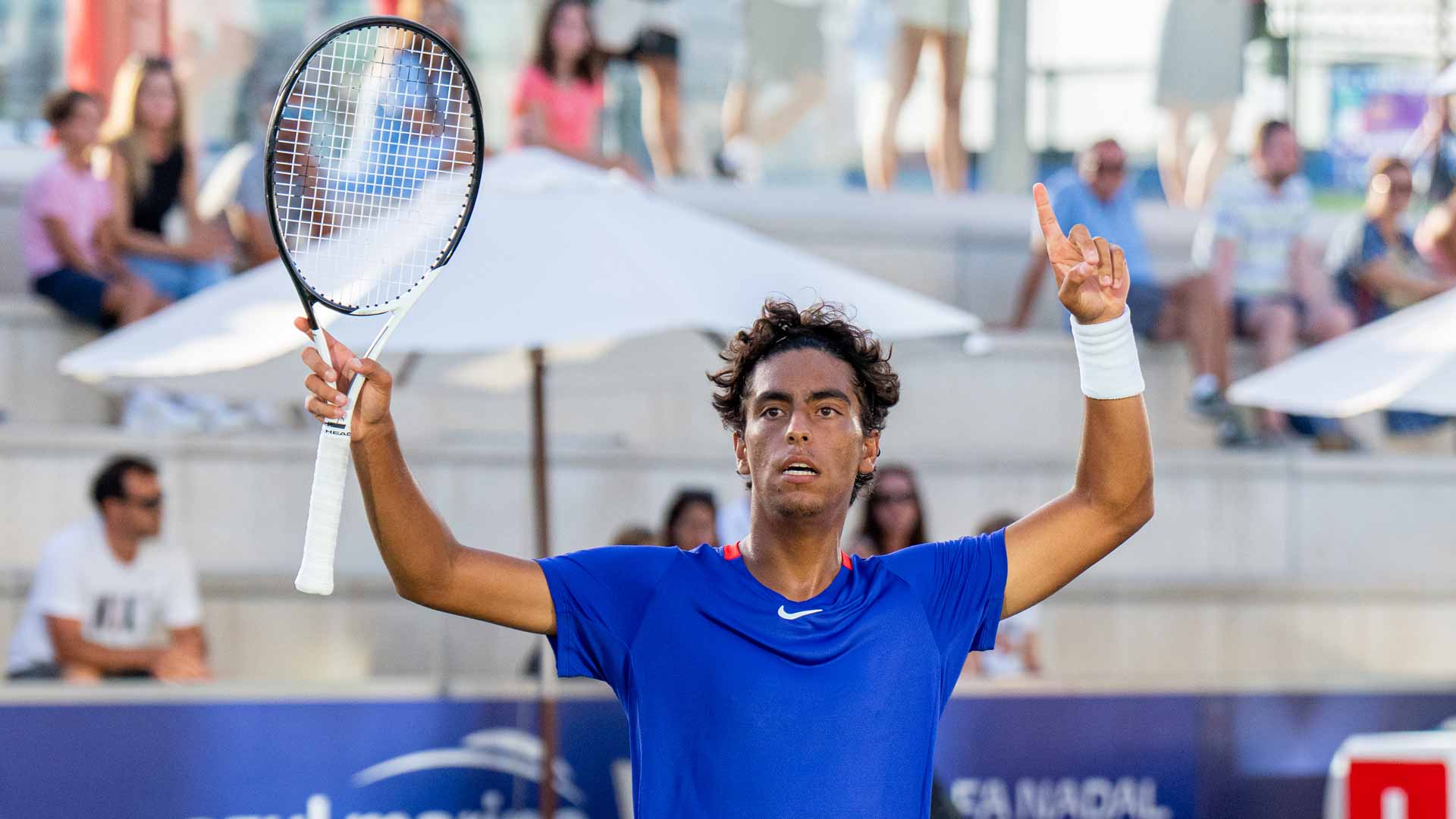 Abdullah Shelbayh celebrates a historic win at the Mallorca Challenger.