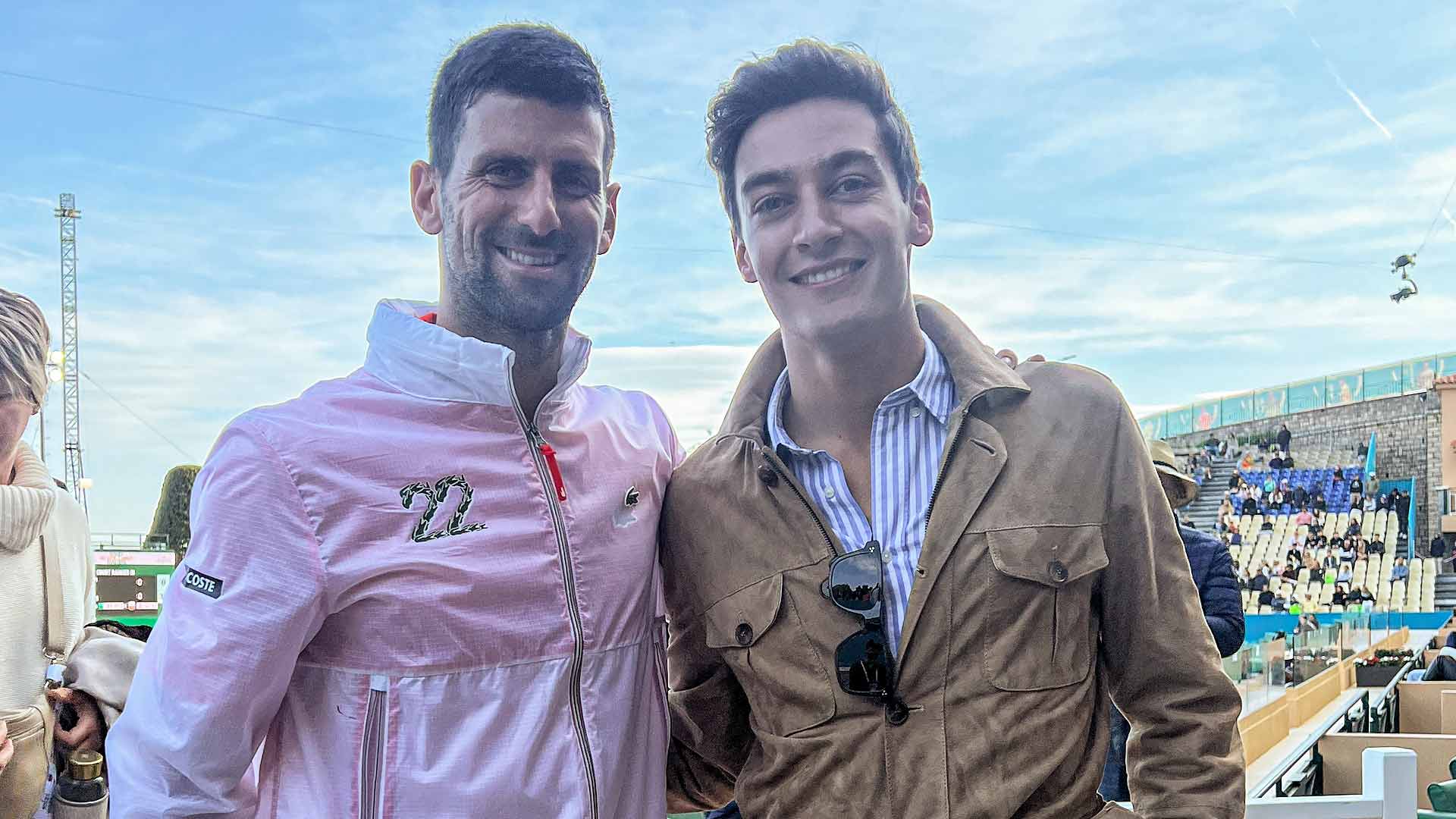 Novak Djokovic meets George Russell