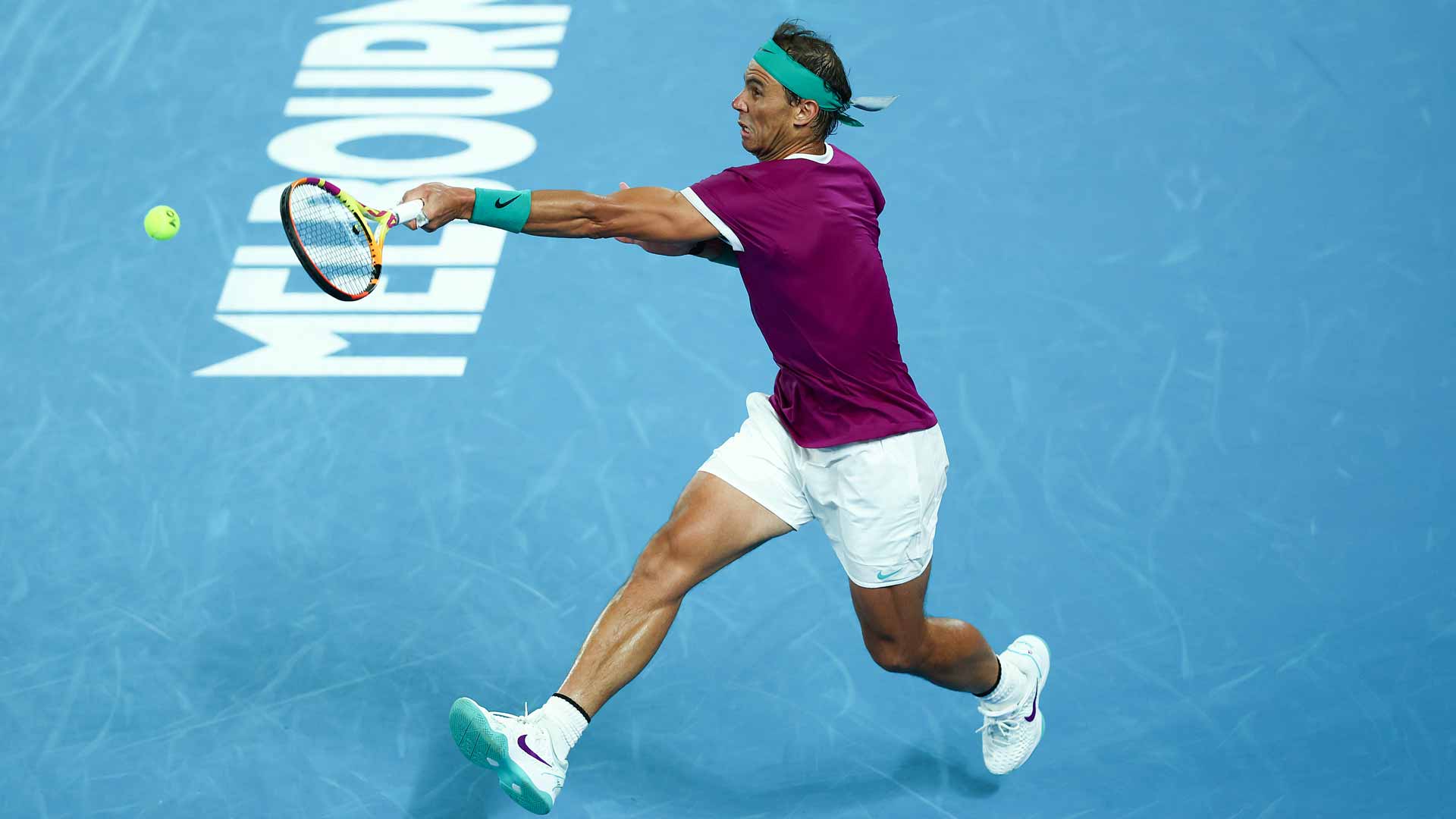 Rafael Nadal in action during the 2022 Australian Open final.