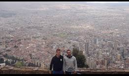 Richard Gasquet and Alejandro Falla take in spectacular views of Bogota from atop Monserrate.