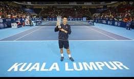 Kei Nishikori wins his third ATP World Tour title of the 2014 season in Kuala Lumpur.