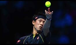 Kei Nishikori is searching for his first win of the 2015 Barclays ATP World Tour Final