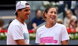 Rafael Nadal participó en un partido caritativo junto a su compatriota española y estrella de la WTA Garbine Muguruza en el Mutua Madrid Open.