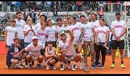 Rafael Nadal, Feliciano López y Marat Safin participron en un evento caritativo en el Mutua Madrid Open.