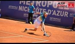 Alexander Zverev battles in the Nice final.