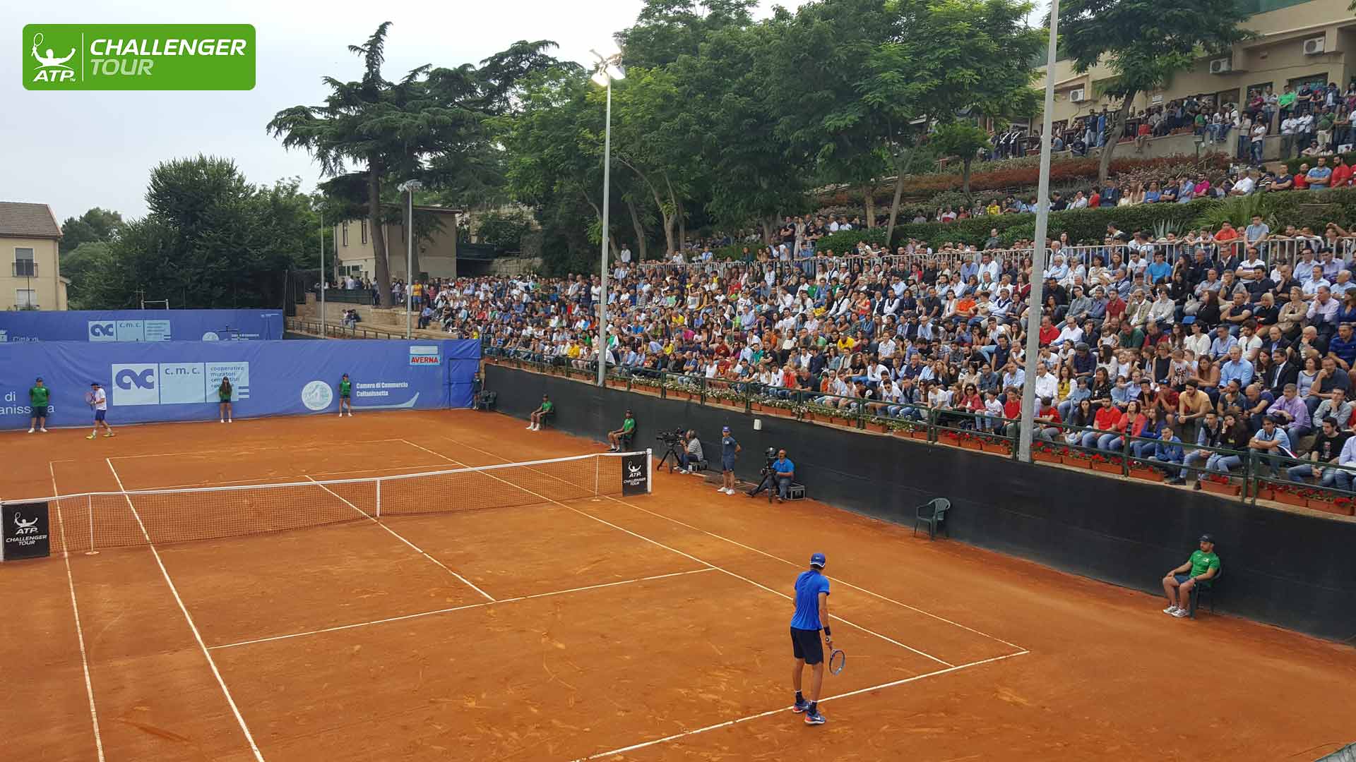 Packed crowds watch the matches in Caltanissetta.