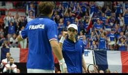 Nicolas Mahut and Pierre-Hugues Herbert win a five-set contest to give France a crucial lead in the tie.