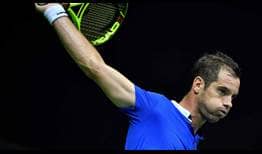 Richard Gasquet logró el primer punto francés en la jornada del viernes.
