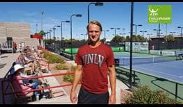 Jakob Amilon had the crowd on his side at the ATP Challenger Tour event in Las Vegas.