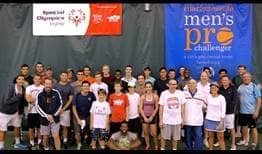 Players from the ATP Challenger Tour and Special Olympics take part in the Charlottesville pro-am.
