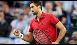 Marin Cilic record his 49th match win of 2016 over Argentina’s Federico Delbonis on Friday in the Davis Cup final.