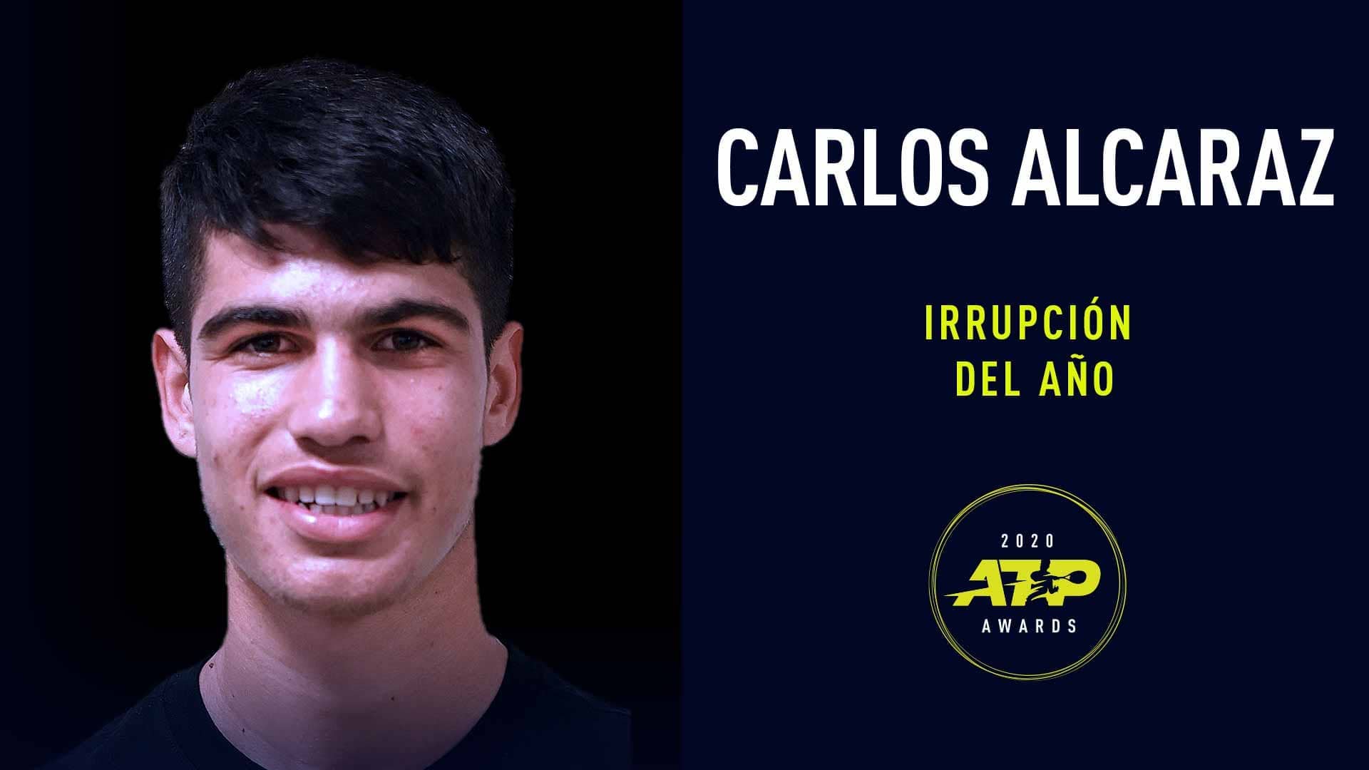 Carlos Alcaraz ganó la distinción Irrupción del año en los Premios ATP 2020.