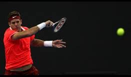 Juan Martín del Potro estiró este martes la racha en partidos inaugurales (34-0) y hace dos años que no cae en el debut de un torneo.