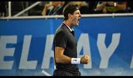Juan Martín del Potro supera a Reilly Opelka en octavos de final del Delray Beach Open.