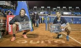 Nicolás Jarry y Hans Podlipnik-Castillo festejan su primer título ATP World Tour en el Ecuador Open.