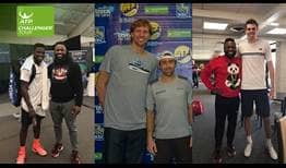 Frances Tiafoe, Benjamin Becker and Reilly Opelka meet American football star Ty Montgomery and basketball legend Dirk Nowitzki at the Dallas Challenger.