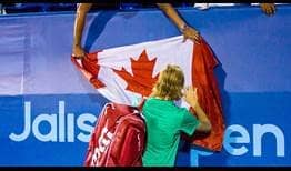 Canadian #NextGenATP Denis Shapovalov competes at the ATP Challenger Tour event in Guadalajara.