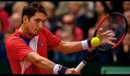 Dusan Lajovic improves to 2-1 against Lucas Pouille in their FedEx ATP Head2Head series on Friday.