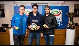 Hyeon Chung compartiendo con Andrea Pinamonti y Manuel Locatelli.