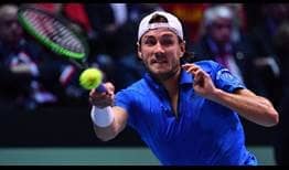 Lucas Pouille clinches the Davis Cup title for France in a live fifth rubber against Belgian Steve Darcis.