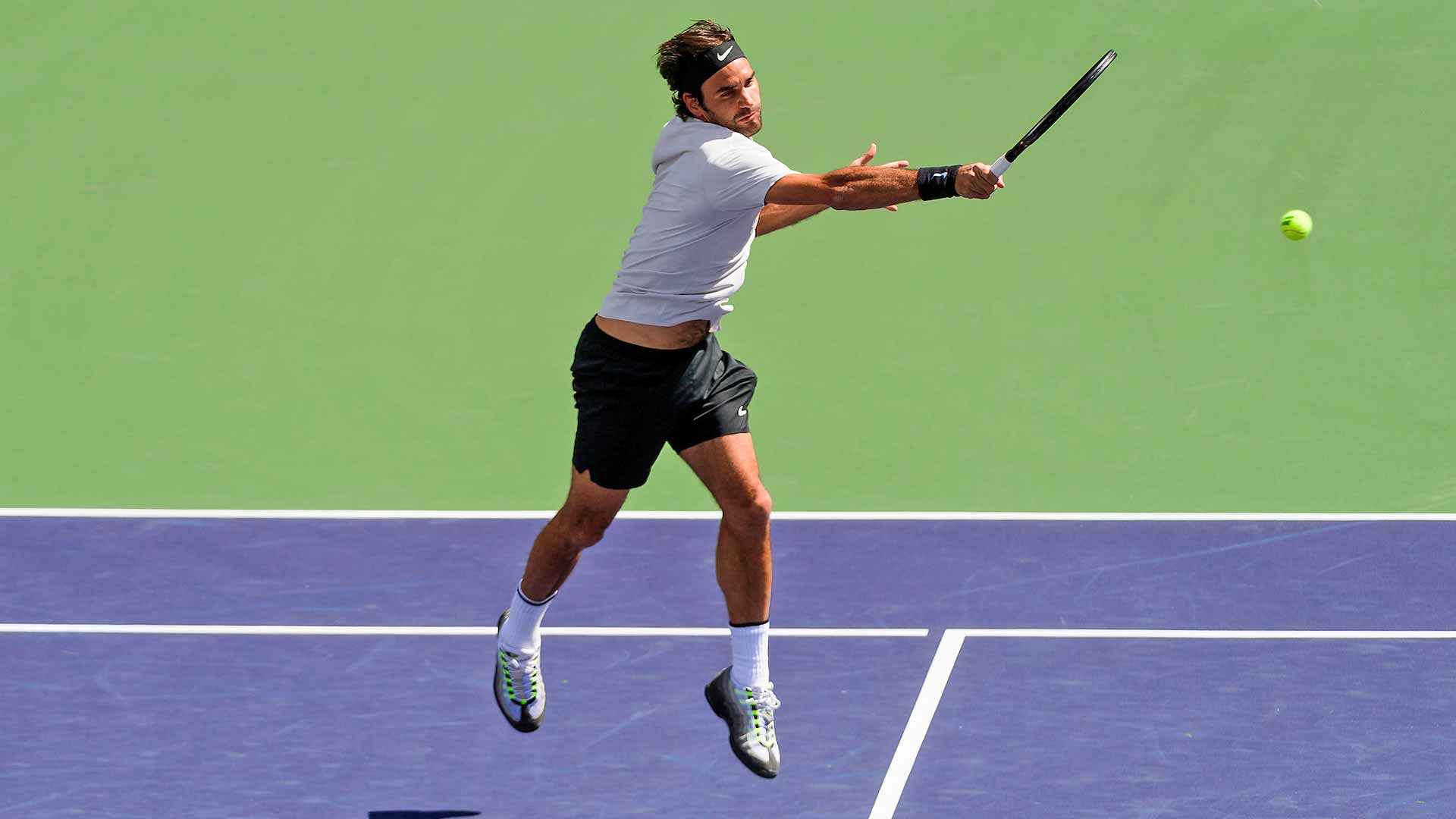 Roger Federer improves to a personal-best 17-0 to start a season with a gritty three-set win over Borna Coric to reach the BNP Paribas Open final.