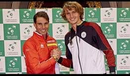 Rafael Nadal y Alexander Zverev son los líderes en la eliminatoria de cuartos de final de Copa Davis entre España y Alemania.