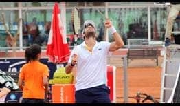 Pablo Andújar celebra el acceso a la final del Ferrero Challenger Open de Villena.