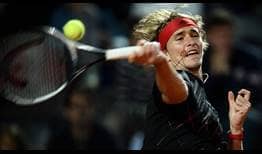 Alexander Zverev wins his 12th consecutive match, beating David Goffin at the Internazionali BNL d'Italia on Friday.